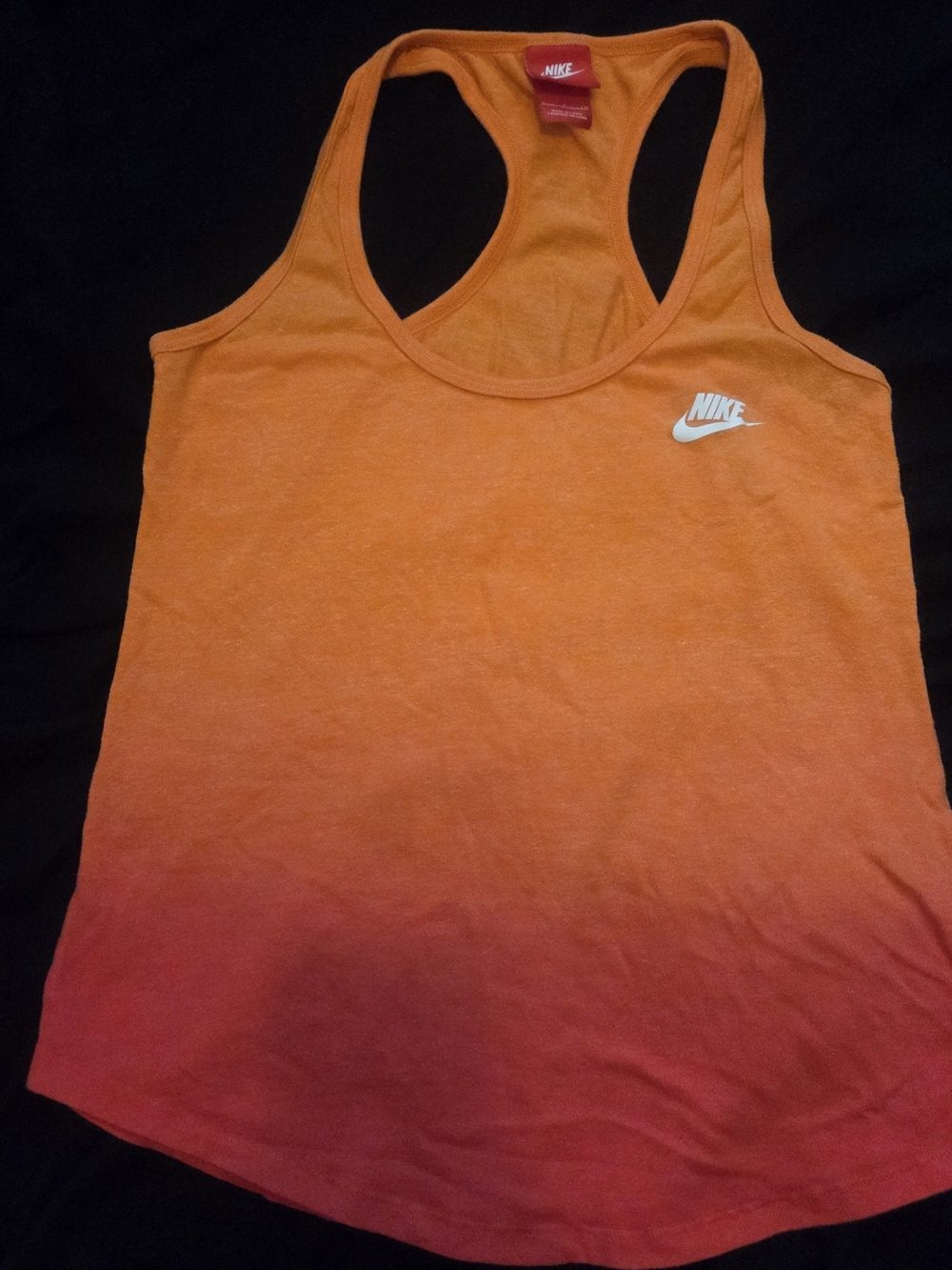 Nike Women's Orange to Red Ombre Racerback Tank Top